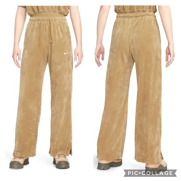 Nike Pants - Nike Tan Corduroy Wide Leg Pants Size Large